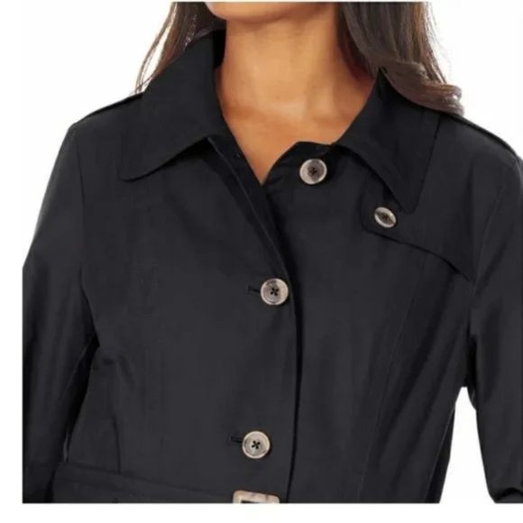 PENDLETON Women Waterproof Trench Coat Jacket W/ Belt A42--Black - Picture 4 of 11
